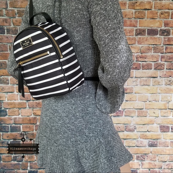 kate spade Handbags - Kate spade mini Bradley Wilson stripe backpack bag